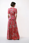 70s Vintage Incredible Maxi Floral Long Boho Style Vera Mont Paris Dress 1554