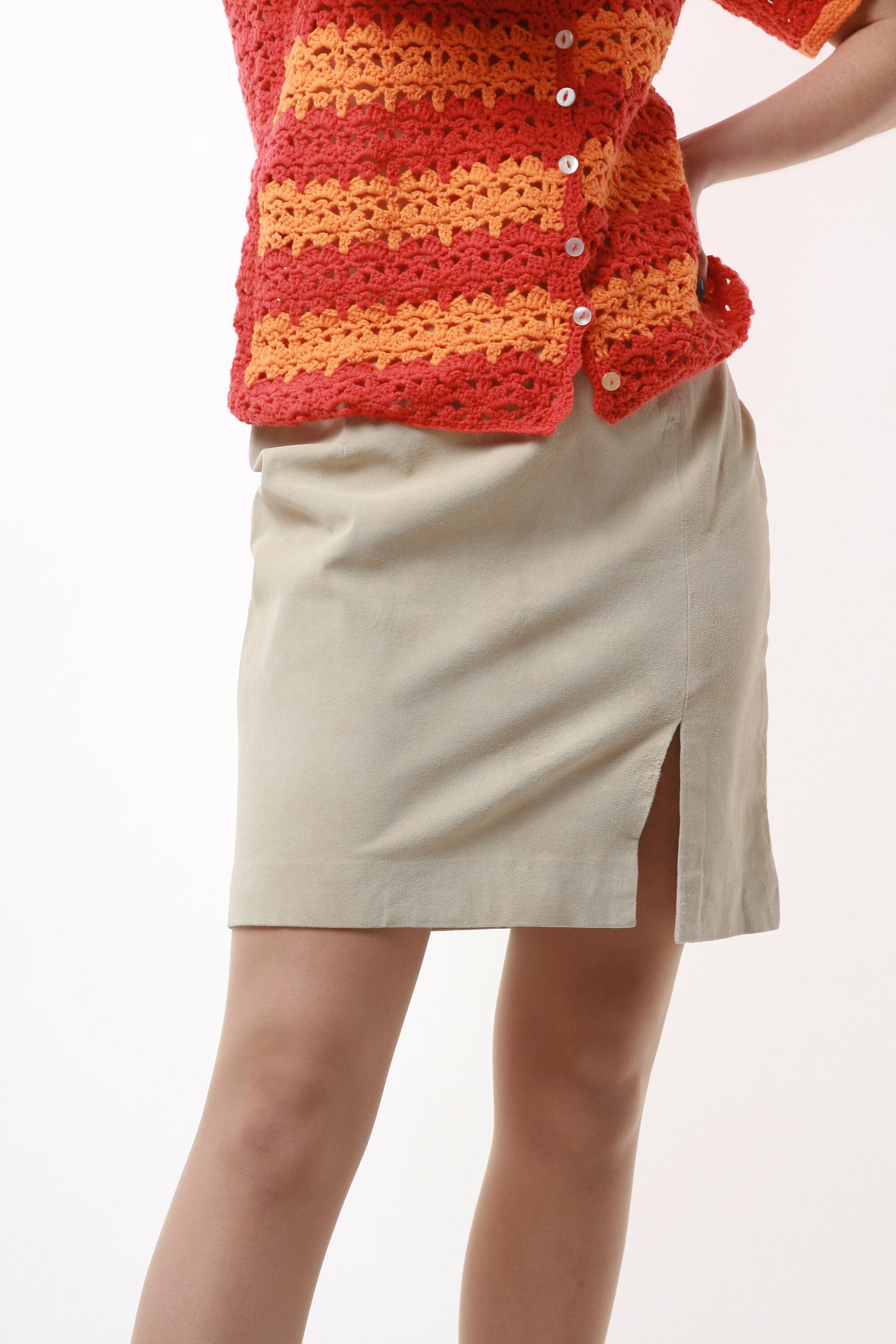 90s Vintage New with Tag Mini Suede Skirt 1561