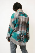 LOVE Vintage Abstract Pattern Mens Shirt 17806