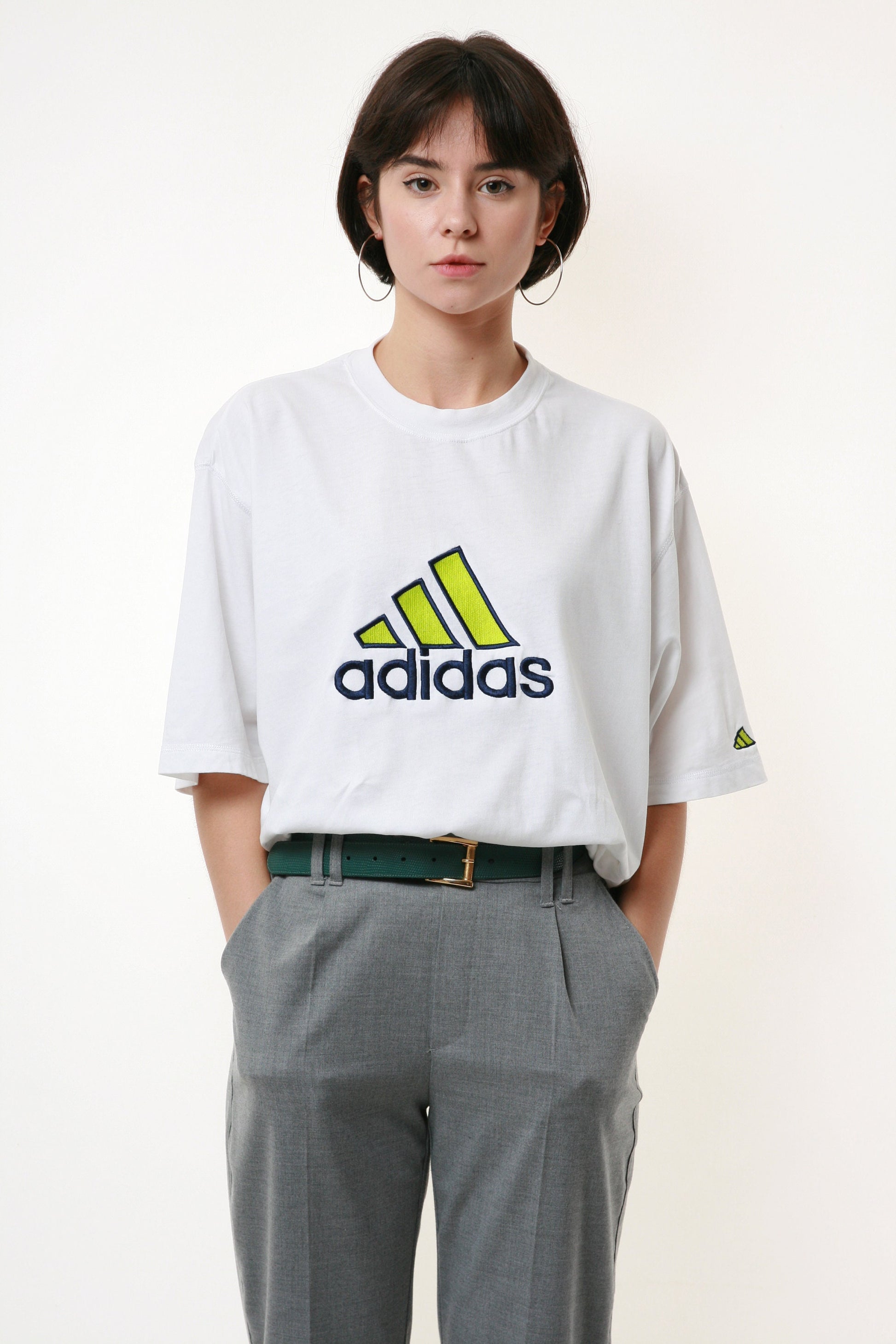 ADIDAS Logo Embroidered Vintage Cotton T-shirt 17838