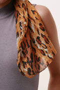 PURE SILK 80s Vintage Leightweight Scarf Animal Print 1871