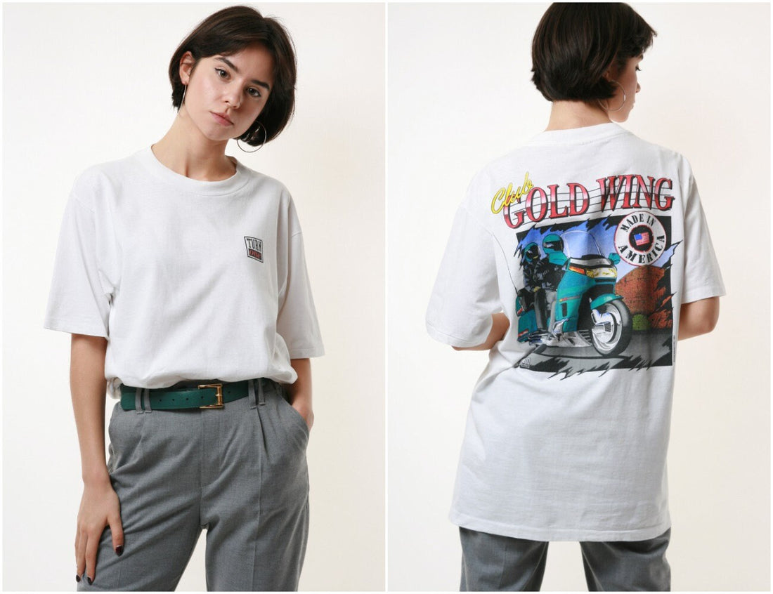 1993 GOLD WING Club Graphic Print Vintage T-shirt 17881