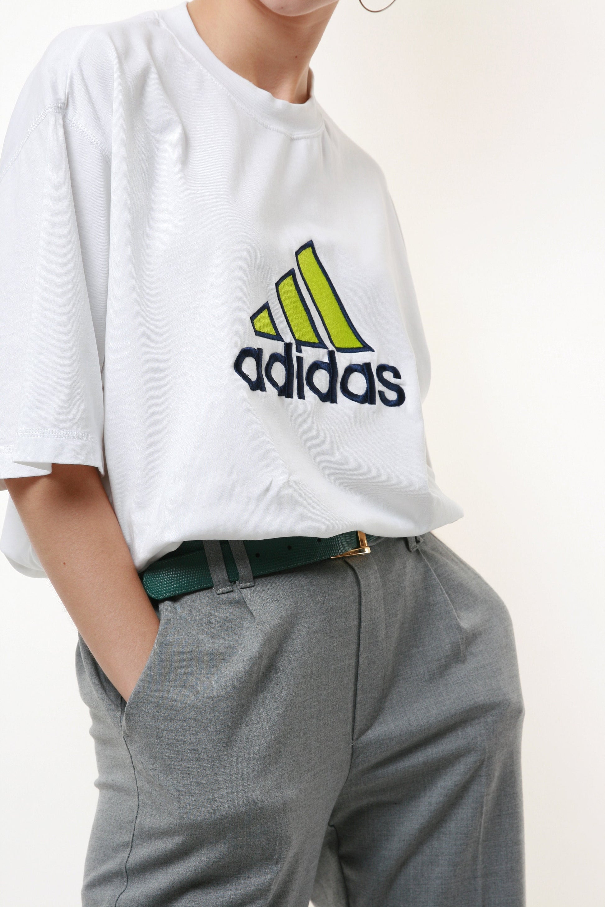 ADIDAS Logo Embroidered Vintage Cotton T-shirt 17838