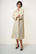 80s Vintage Pure Lana Wool Beige Luxury Long Coat 1988