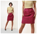 80s Vtg RetroVintage SILK Seide Soie Skirt Padded Check Mini High Waisted Pencil Skirt 1971 Size S Girlfriend Gift Present