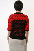 Vintage Pattern Short Sleeves Knitwear Sweater 2022