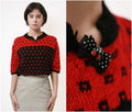 Vintage Pattern Short Sleeves Knitwear Sweater 2022