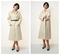 80s Vintage Pure Lana Wool Beige Luxury Long Coat 1988