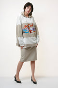 CHEWAN STYLE Oldschool Skiing Graphic Print Hoodie 18052