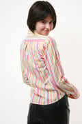 Vintage Vtg Rare Striped Ralph Lauren Candy Buttons Up Shirt Blouse 2129