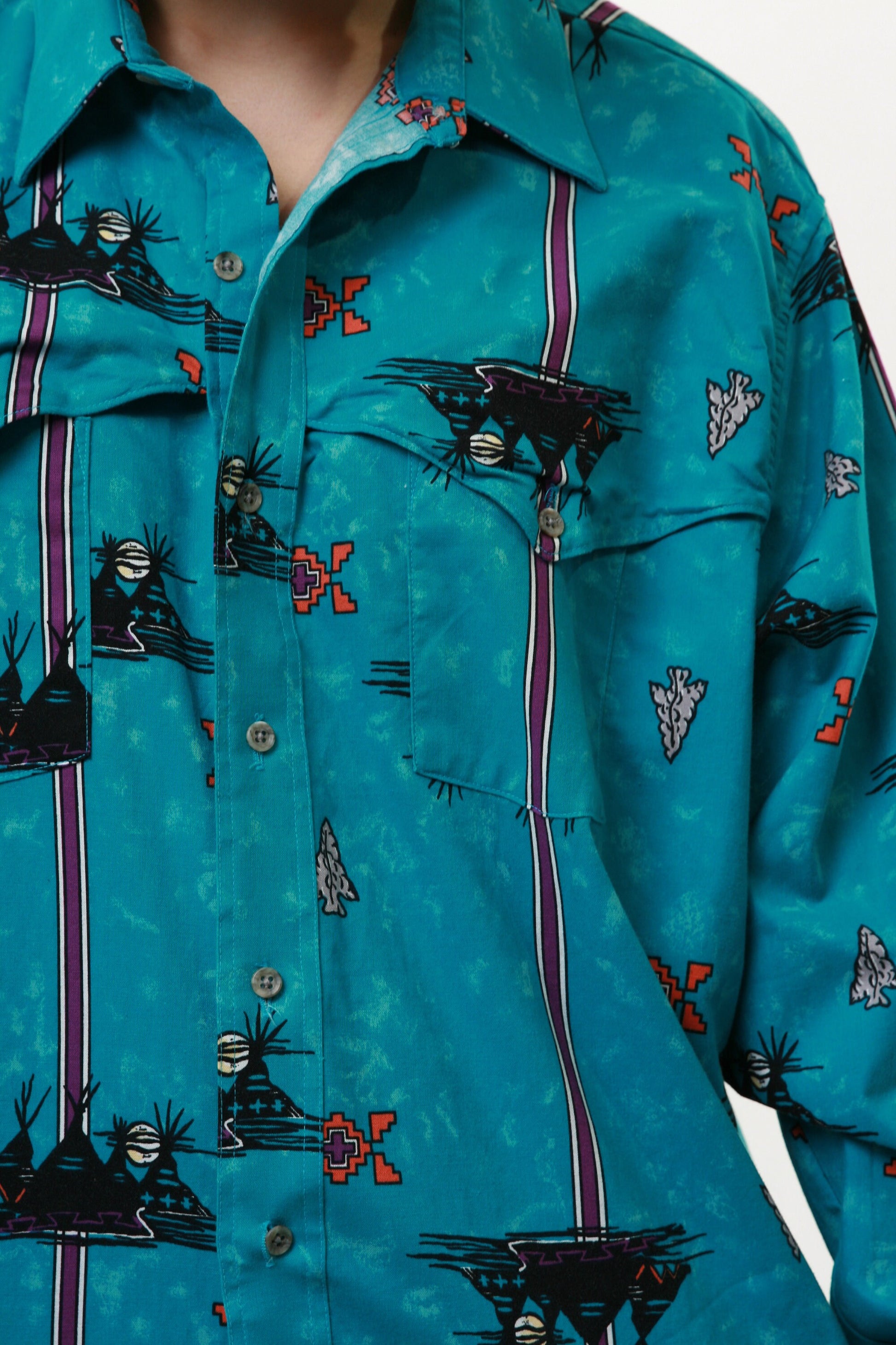 WRANGLER Pattern Graphic 90s Vintage Shirt 18107