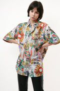 SCHILD Cotton Abstract Pattern 90s Vintage Shirt 18112