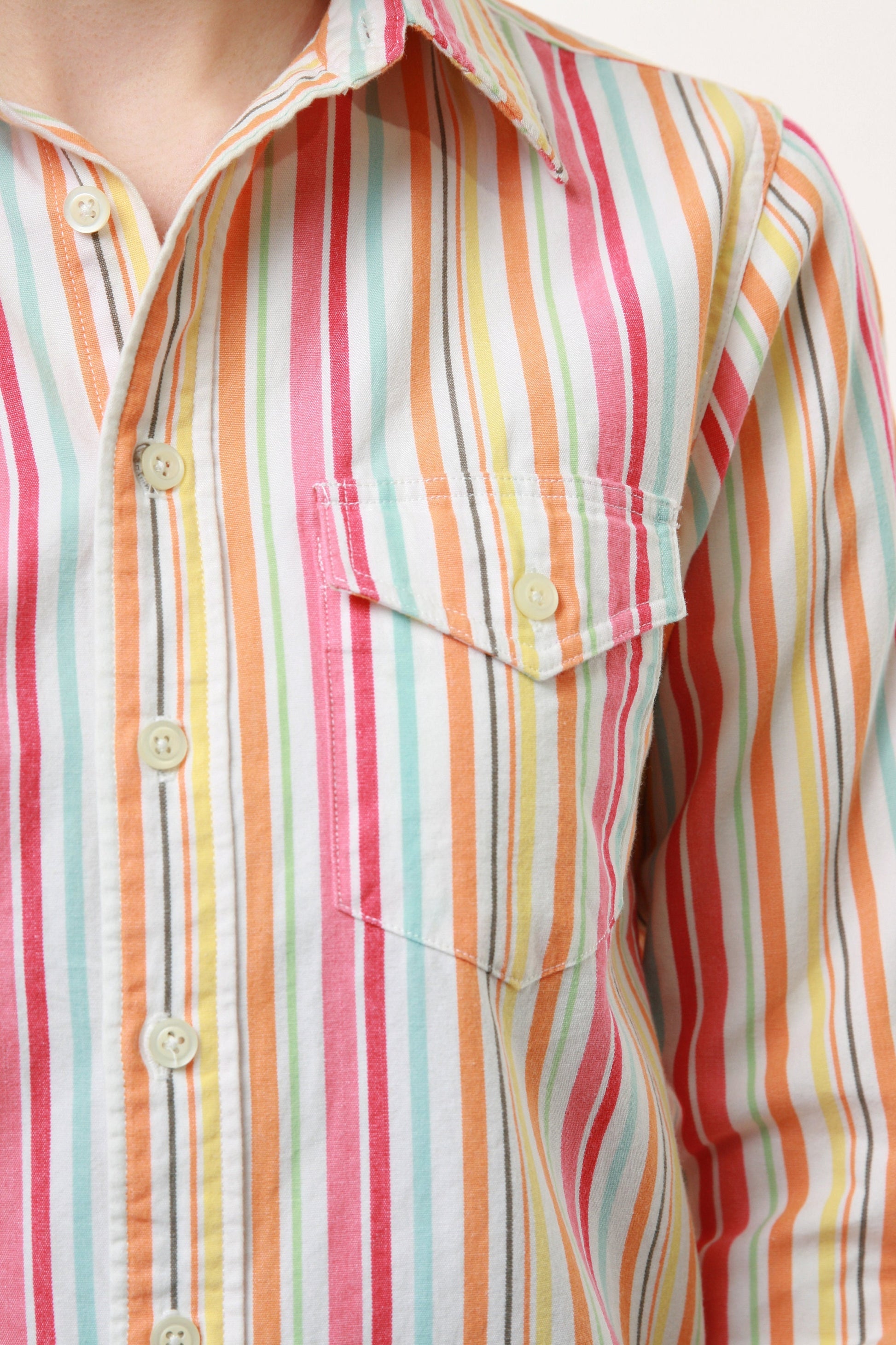 Vintage Vtg Rare Striped Ralph Lauren Candy Buttons Up Shirt Blouse 2129