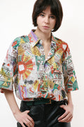 SCHILD Cotton Abstract Pattern 90s Vintage Shirt 18112