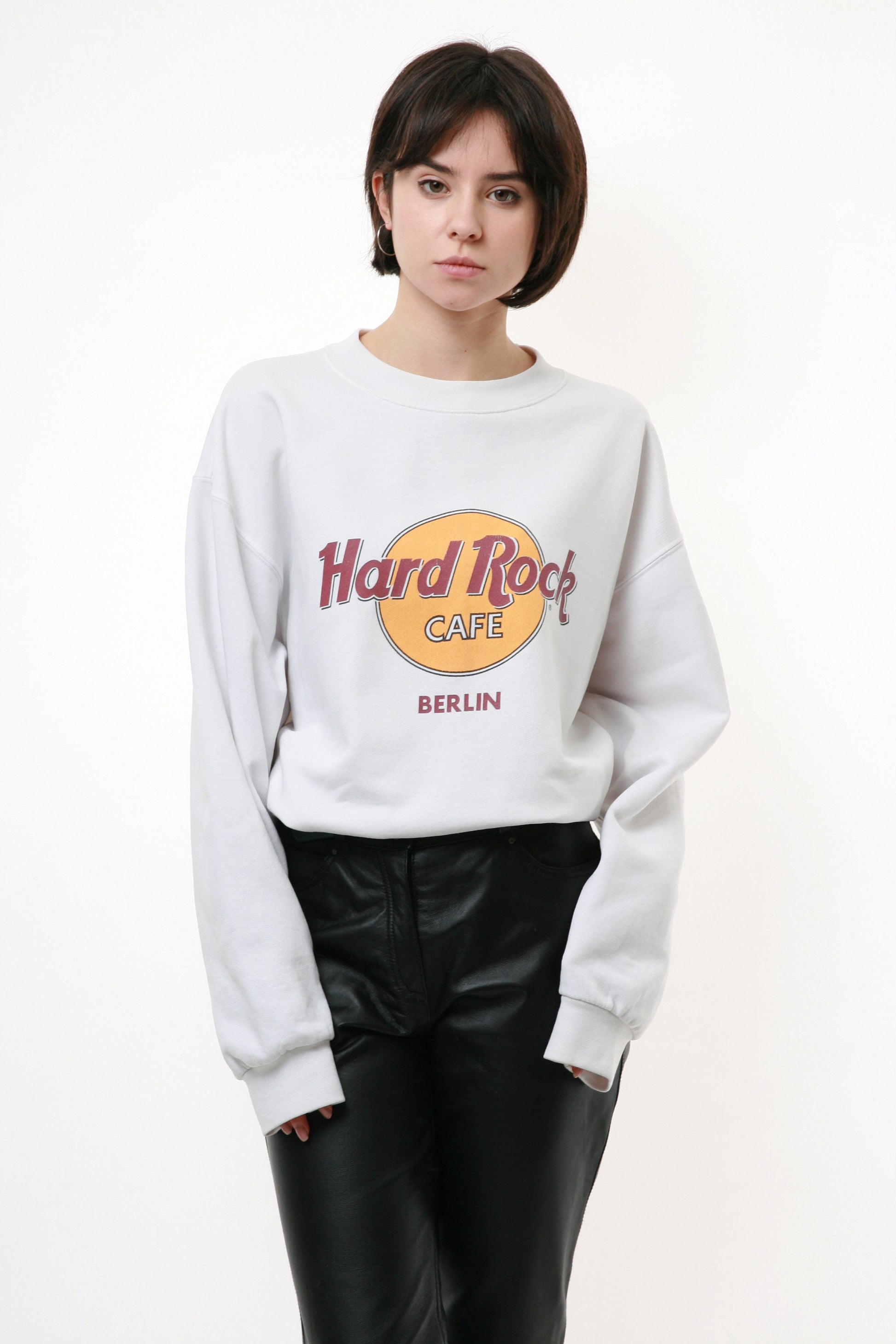 HARD ROCK CAFE Oldschool Graphic Print White Logo Sweatshirt 18176