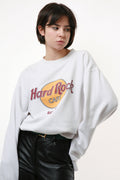 HARD ROCK CAFE Oldschool Graphic Print White Logo Sweatshirt 18176