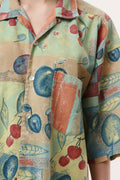 MONSIEUR 80s Vtg Rare Vintage Abstract Pattern Geometric Print Buttons Up Short Sleeve Shirt Blouse 18181