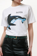 1986 SEA WORLD Vintage Graphic Print White Tee Shirt T-shirt 18207