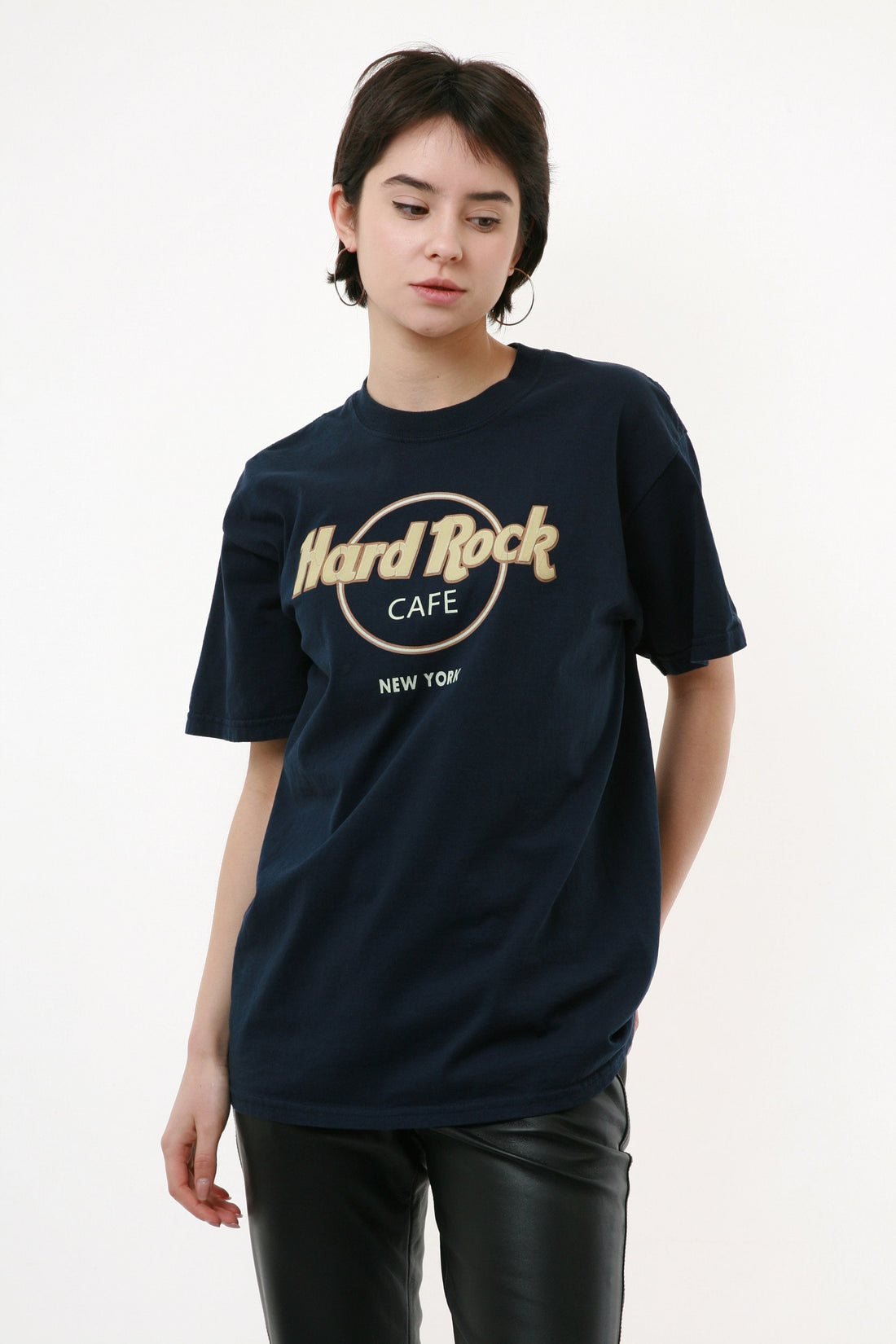 HARD ROCK CAFE New York Vintage Oldschool Graphic Print Blue Mens Clothing Logo Short Sleeves Tee Shirt T-shirt 18249