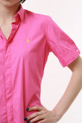 Vintage Vtg Rare Ralph Lauren Pink Short Sleeve Shirt Buttons Up Blouse 2311