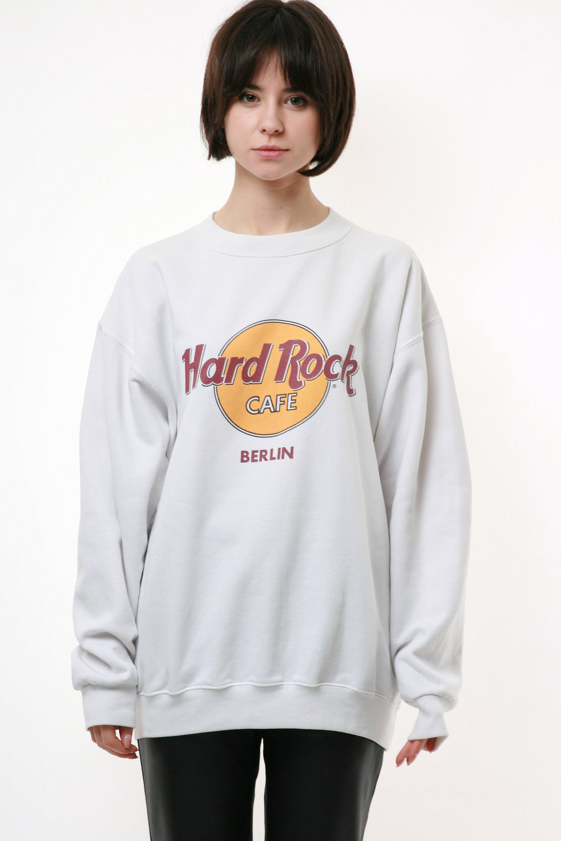 HARD ROCK CAFE Oldschool Graphic Print White Logo Sweatshirt 18176