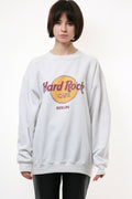 HARD ROCK CAFE Oldschool Graphic Print White Logo Sweatshirt 18176