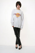 HARD ROCK CAFE Oldschool Graphic Print White Logo Sweatshirt 18176