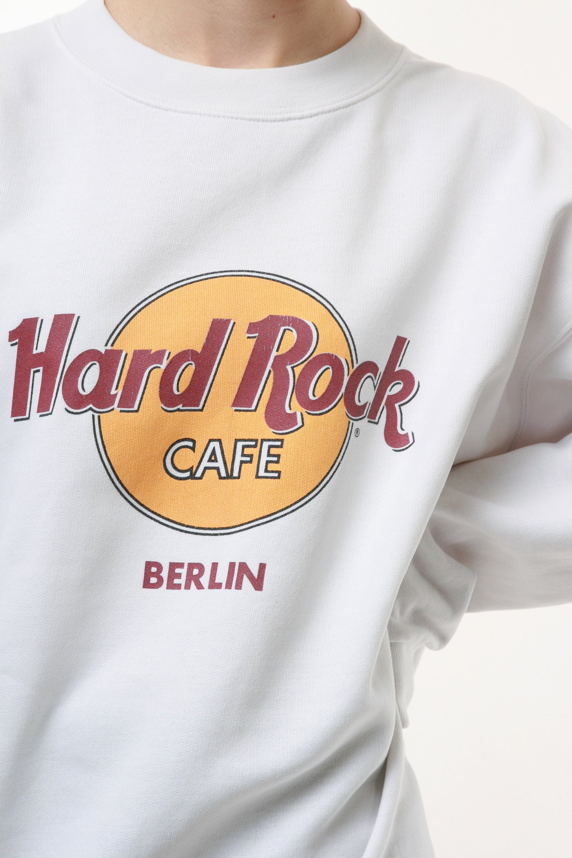 HARD ROCK CAFE Oldschool Graphic Print White Logo Sweatshirt 18176