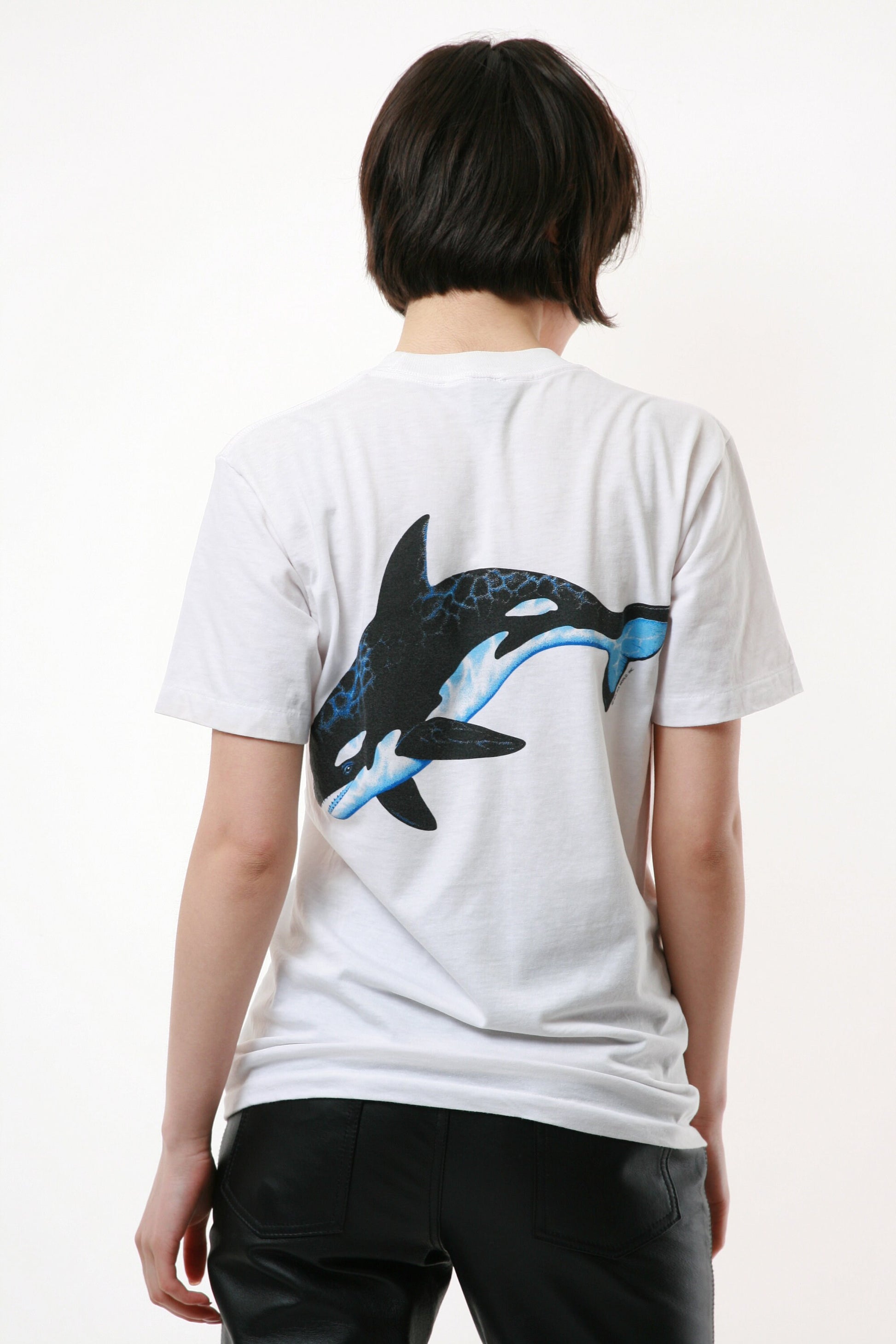 1986 SEA WORLD Vintage Graphic Print White Tee Shirt T-shirt 18207