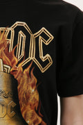 AC/DC Rock Tee Shirt Vintage Oldschool Graphic Print Oversized Clothing Logo Short Sleeves Tee Shirt T-shirt Girlfriend Gift 18340