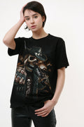 ROCK EAGLE Vintage Oldschool Graphic Print Rocker Short Sleeves Mens Clothing Black Tee Shirt T-shirt 18250