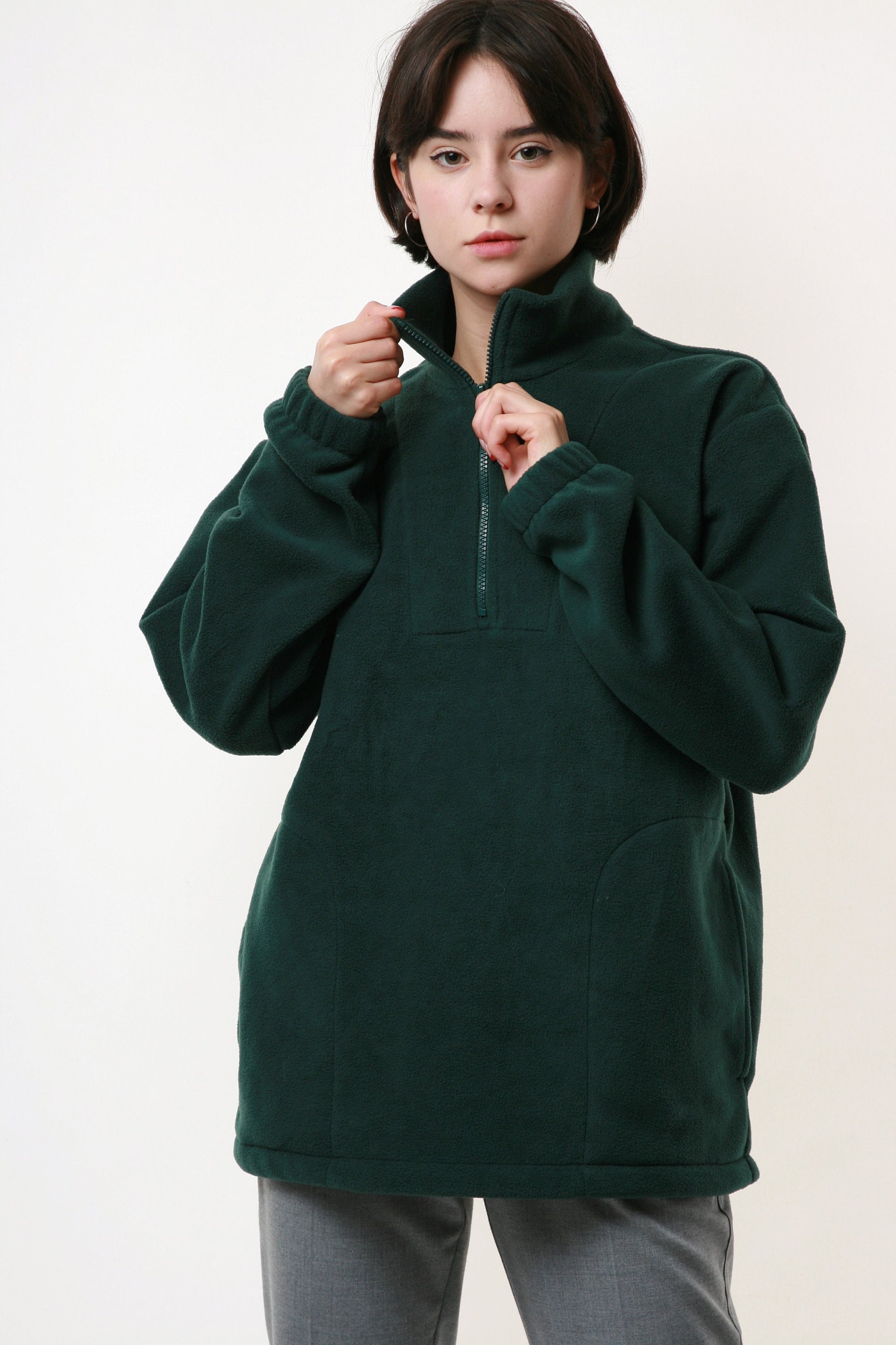 90s Vintage Fleece 1/4 Zip Outwear Outdoor Top Jumper Vintage Oldschool Woman Outwear Clothing Logo Jumper Girlfriend Gift 17899