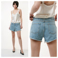 90s Vintage Vtg Rare American Apparel Denim High Waisted Mini Shorts Grunge Style made in USA 2477 Girlfriend Gift Present