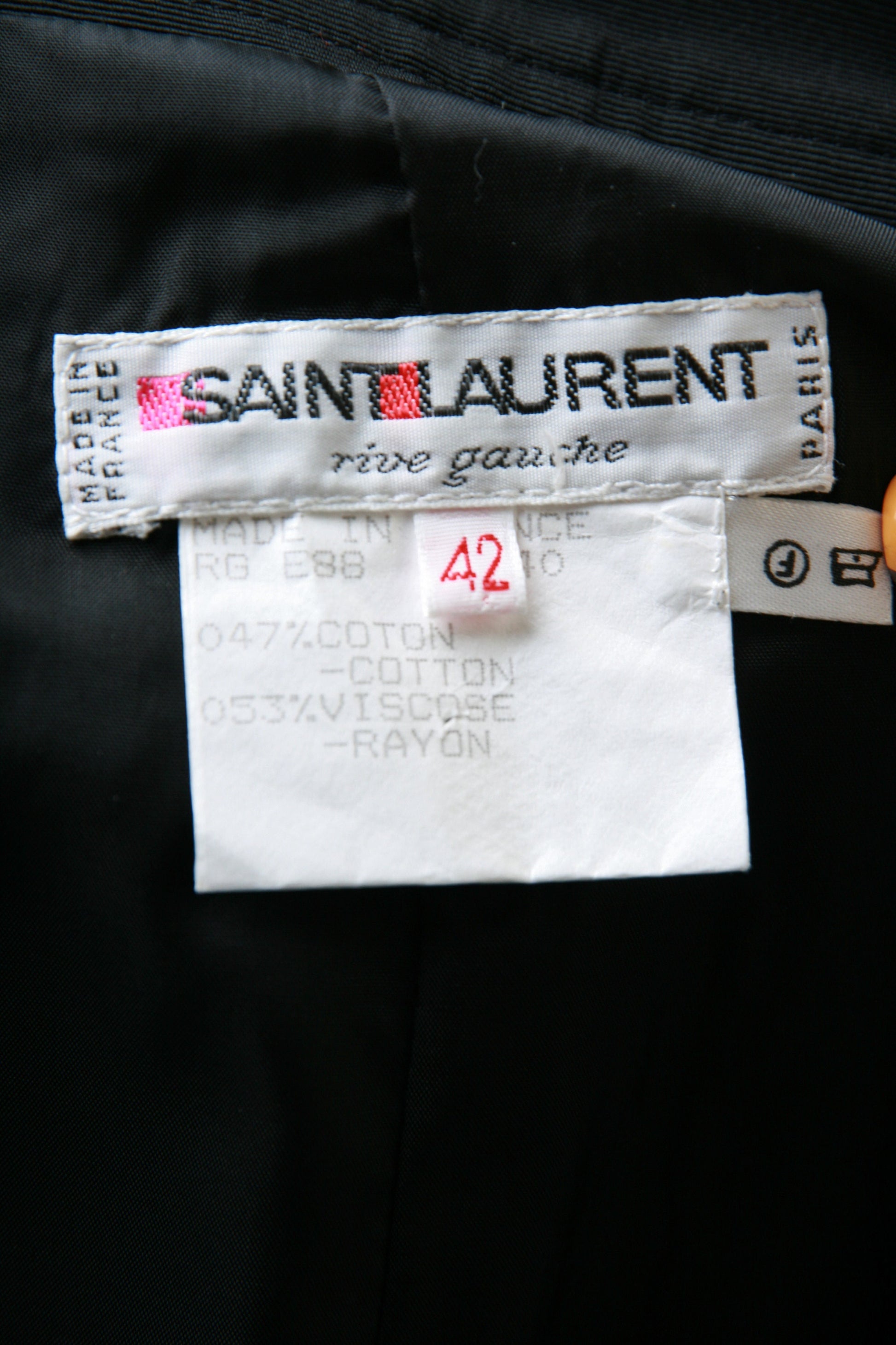 90s Vintage Vtg Rare Saint Laurent Rive Gauche High Waisted Zip Midi Lentgh Skirt 2484 Pencil Style Girlfriend Gift