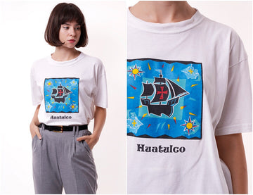 Cotton 90s HUATULGO Vintage Oldschool Graphic Print Mens Clothing Logo Short Sleeves Girlfriend Gift Present T-shirt 17370