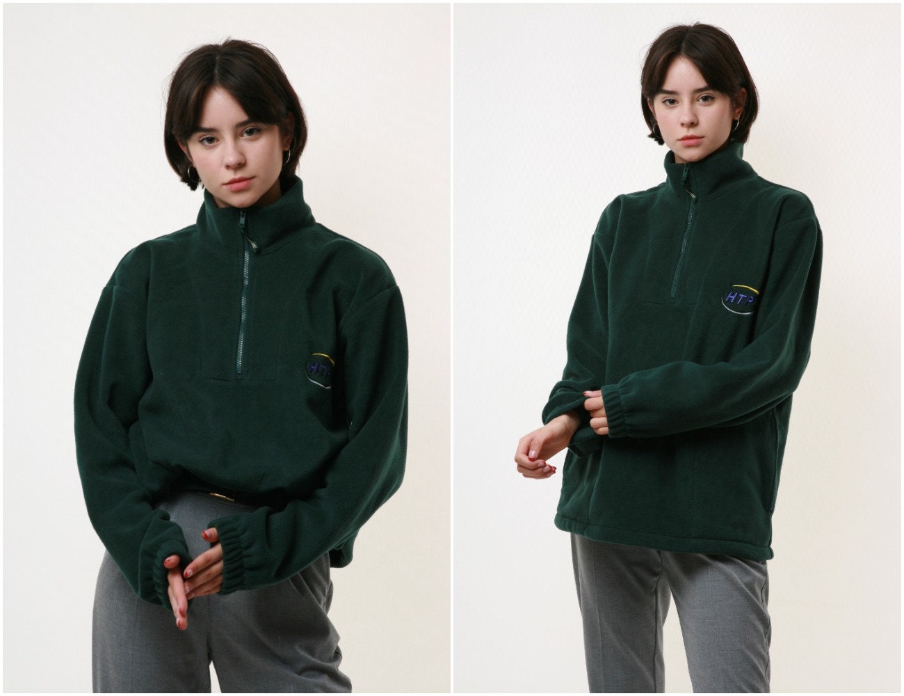 90s Vintage Fleece 1/4 Zip Outwear Outdoor Top Jumper Vintage Oldschool Woman Outwear Clothing Logo Jumper Girlfriend Gift 17899