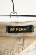 90s Vintage Vtg Rare Retro GF Ferre Distressed Mid Wasit Flare Beige Jeans 3113 Girlfriend Gift Present