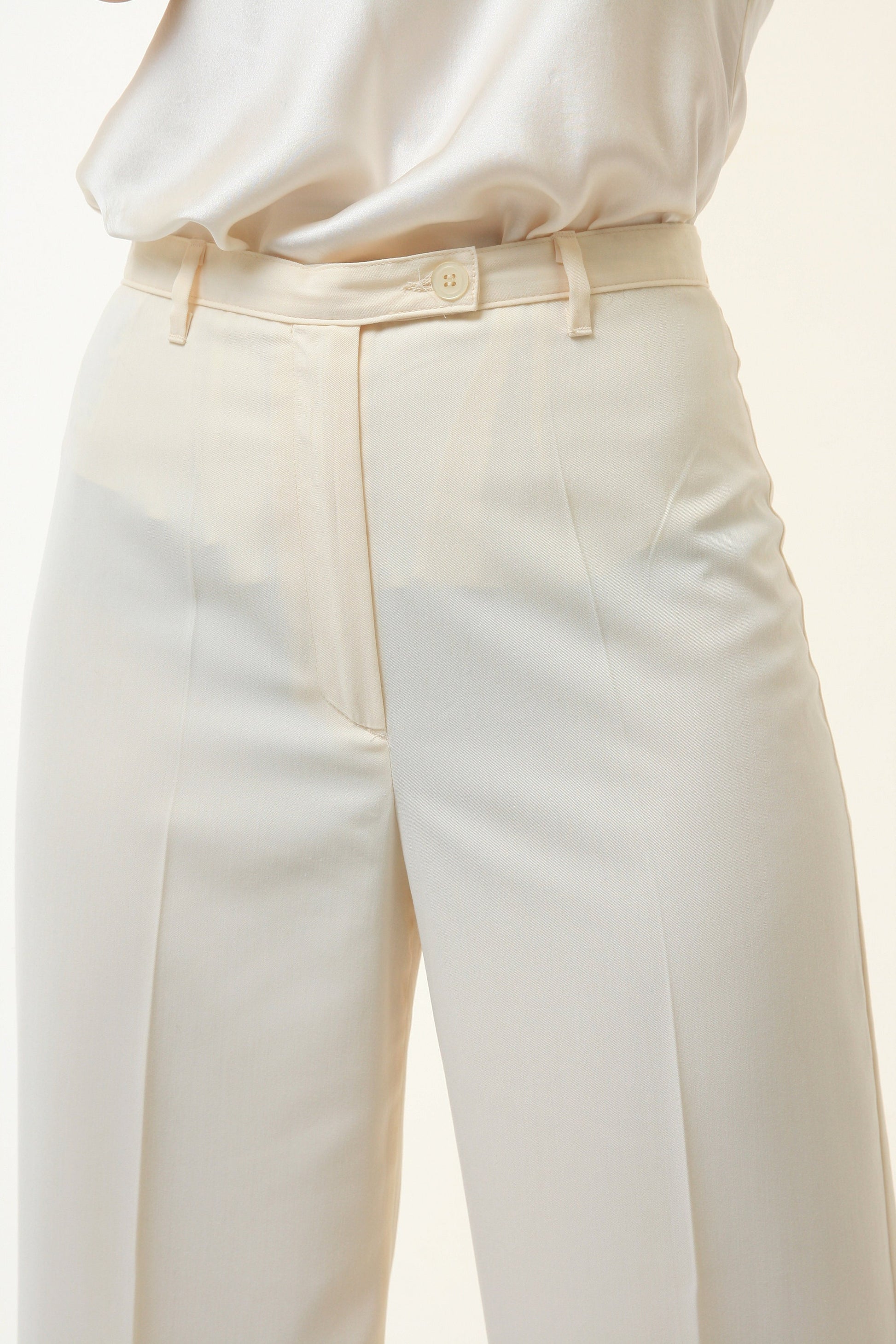 80s Vintage Vtg Rare Benetton made in Italy Beige High Waisted Moms Trousers 3189 Girlfirend Gift SIze S Small. Vintage Woman Pants.