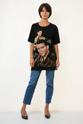 80s Vintage Elvis Presley Graphic Print Hawaii Black Oversized Tshirt 18776/ Vintage Unisex Elvis Presley Tshirt size L Large