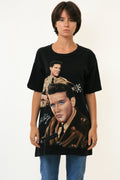 80s Vintage Elvis Presley Graphic Print Hawaii Black Oversized Tshirt 18776/ Vintage Unisex Elvis Presley Tshirt size L Large