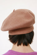 60s Vintage Style Woman Retro 90% Wool Hat 3368/ Vintage Woman Beige Camel Beret/ Retro Woman Camel Beret size Small