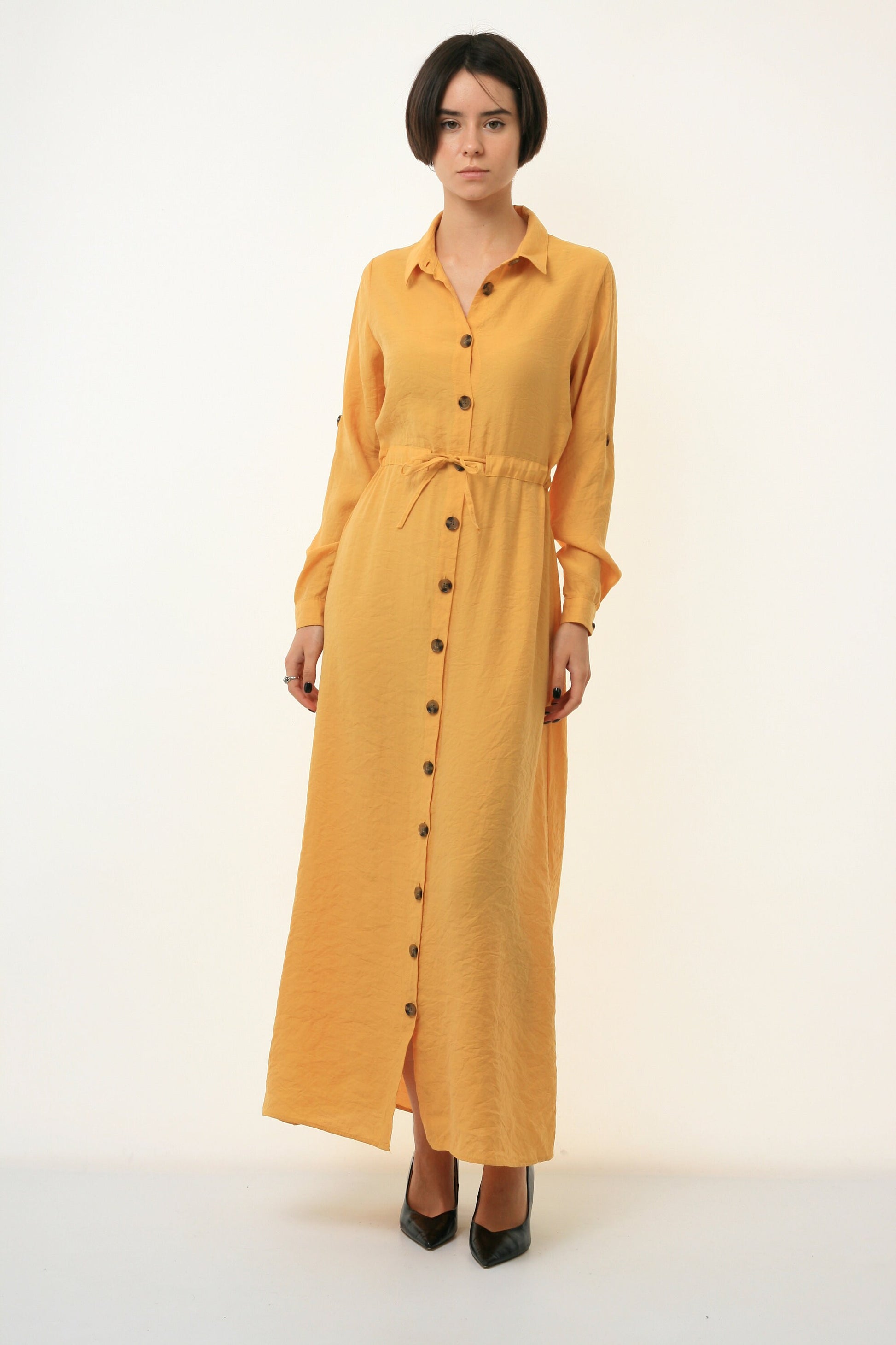 60s Vintage Woman Maxi Long Robe Style Dress size Small Medium 3389/ Vintage Woman Yellow Long Maxi Pencil Dress size Small Medium