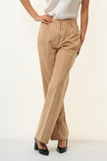 80s Vintage Woman Beige High Waisted Straight Trousers Size Medium 3343/ Vintage Woman Clothing/ Vintage Woman Beige Pants size Medium