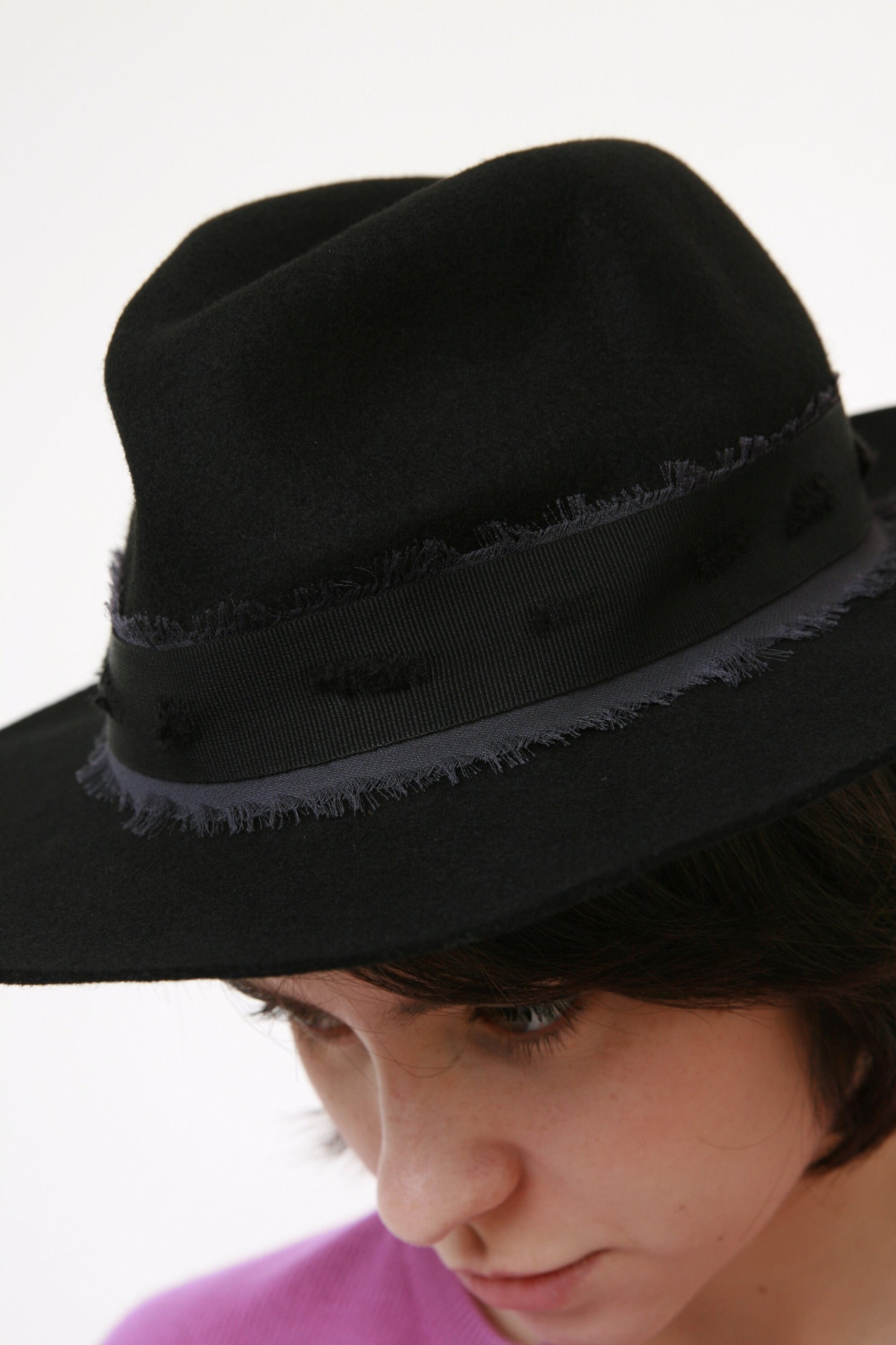 Woman Zadig and Voltaire 100% Wool Hat size Small 3376/ Woman Fedora Wool Hat/ Black Hat size Small