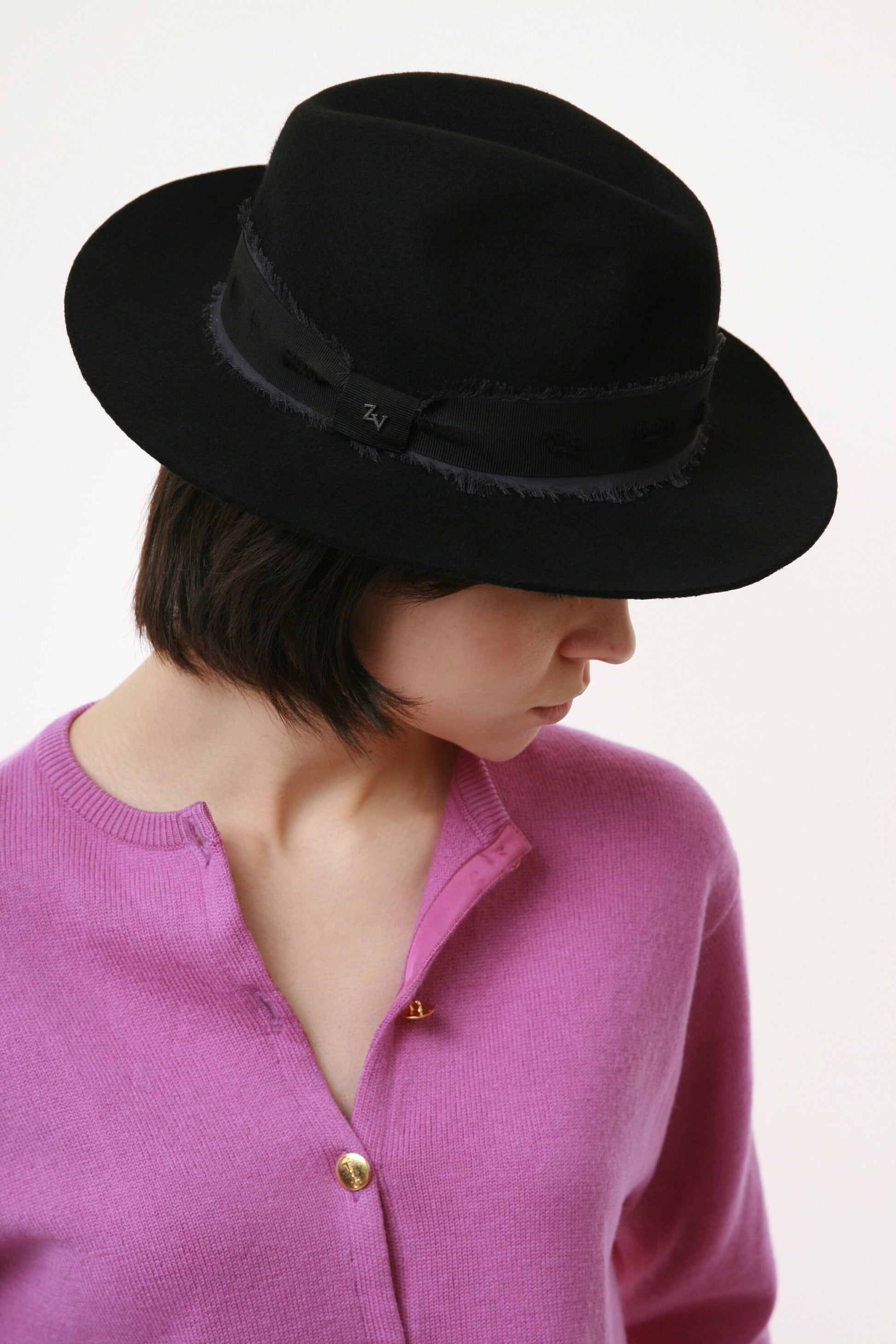 Woman Zadig and Voltaire 100% Wool Hat size Small 3376/ Woman Fedora Wool Hat/ Black Hat size Small