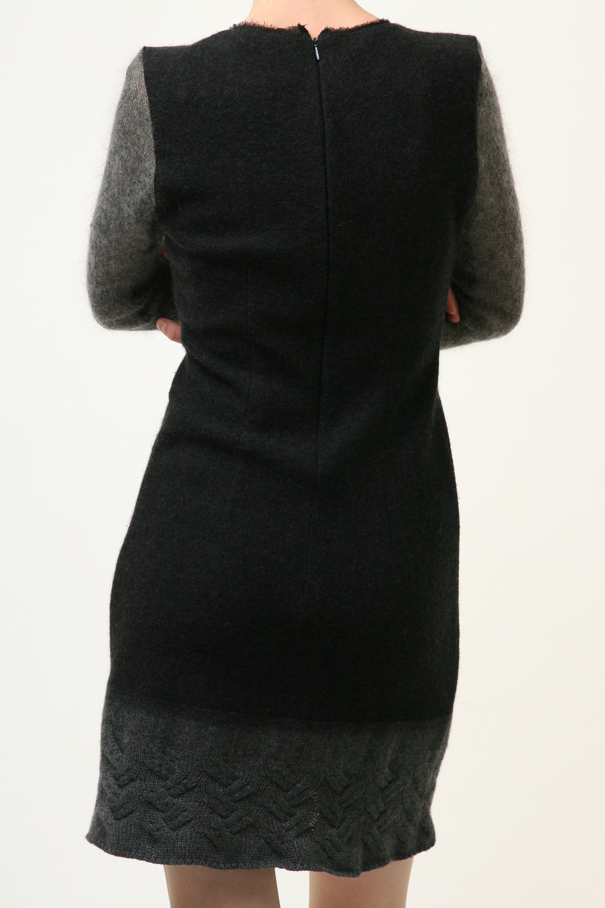 90s Vintage Y2k Mini Length Dark Gray Pencil Wool Dress size S Small 3934/ Vintage Woman Mini Wool Length Dress/ Vintage Woman Dress