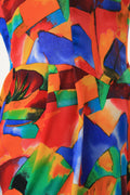 80s Vintage Woman Mini Knee Crazy Abstract Print Dress size Small 3952/ Vintage Woman Bohemian Mini Psycho Dress size Small