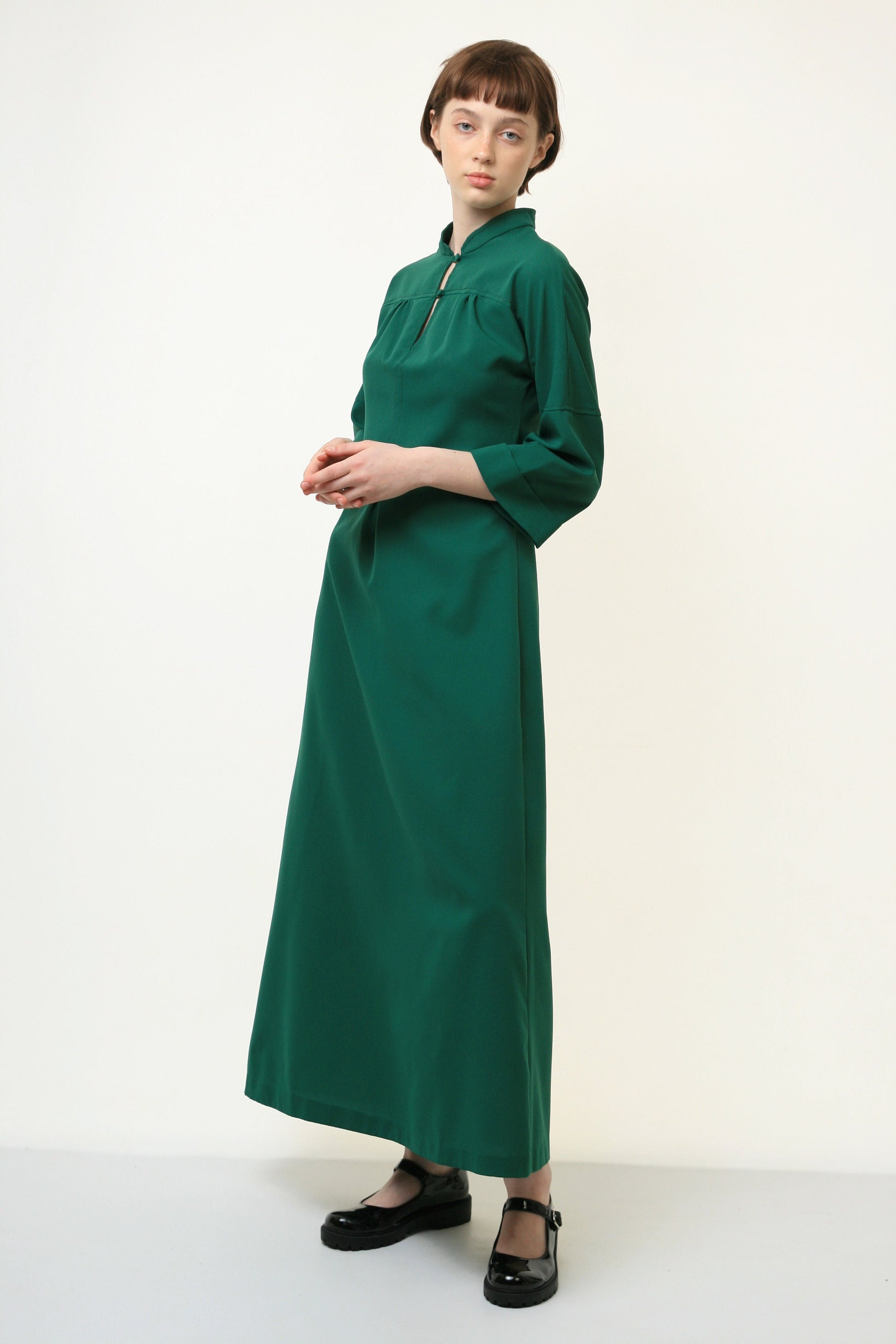 80s Vintage Vtg Rare Evening Green Maxi Long Sleeves Bohemian Evening Dress 3968 Girlfriend Gift Size S/ 80s Vintage Maxi Evening Dress