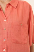 Vintage Vtg Rare Bogner 100% Linen Short Sleeve Shirt Buttons Up Blouse 4134 size S Small/ Vintage Bogner Linen Woman Shirt