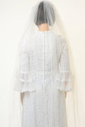 70s Vintage White Boho Maxi Lace Wedding Dress 4246/ 70s Vintage Wedding Dress size Small